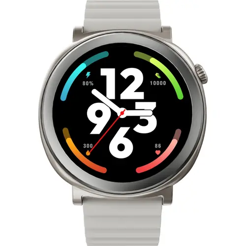 Часовник, HiFuture Aurora Silver, 1.43" AMOLED,  466*466, Powered by Dual Core & Syntra AI, Bluetooth Call, IP68  Waterproof, 24/7 True Heart Rate & Blood Oxygen Sensor, Up to 10 days daily use, Magnetic Strap - image 1