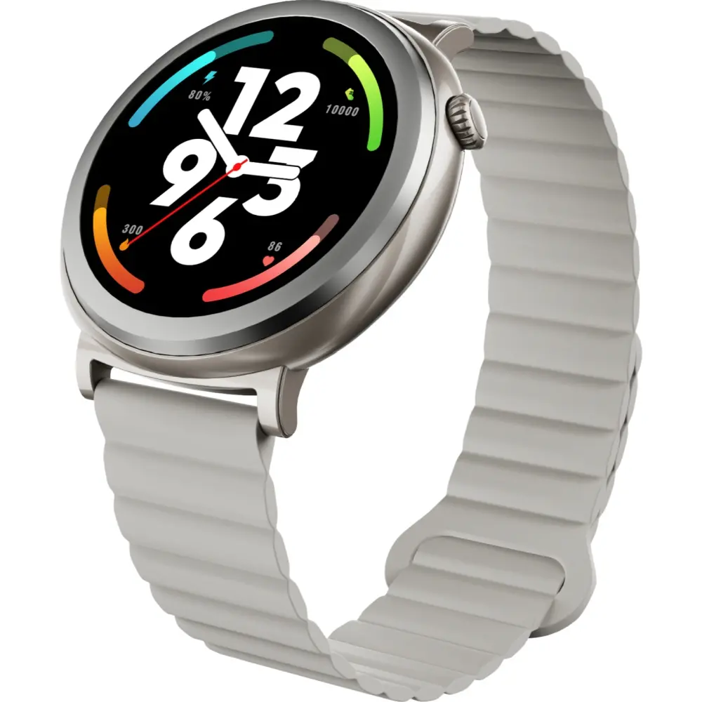 Часовник, HiFuture Aurora Silver, 1.43" AMOLED,  466*466, Powered by Dual Core & Syntra AI, Bluetooth Call, IP68  Waterproof, 24/7 True Heart Rate & Blood Oxygen Sensor, Up to 10 days daily use, Magnetic Strap - image 2