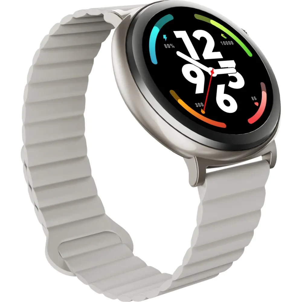 Часовник, HiFuture Aurora Silver, 1.43" AMOLED,  466*466, Powered by Dual Core & Syntra AI, Bluetooth Call, IP68  Waterproof, 24/7 True Heart Rate & Blood Oxygen Sensor, Up to 10 days daily use, Magnetic Strap - image 3