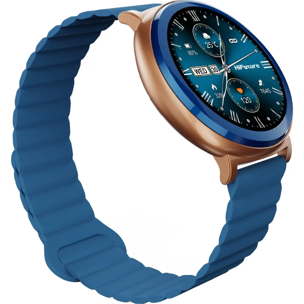 Часовник, HiFuture Aurora Blue, 1.43" AMOLED, 466*466, Powered by Dual Core & Syntra AI, Bluetooth Call, IP68 Waterproof, 24/7 True Heart Rate & Blood Oxygen Sensor, Up to 10 days daily use, Magnetic Strap - image 3