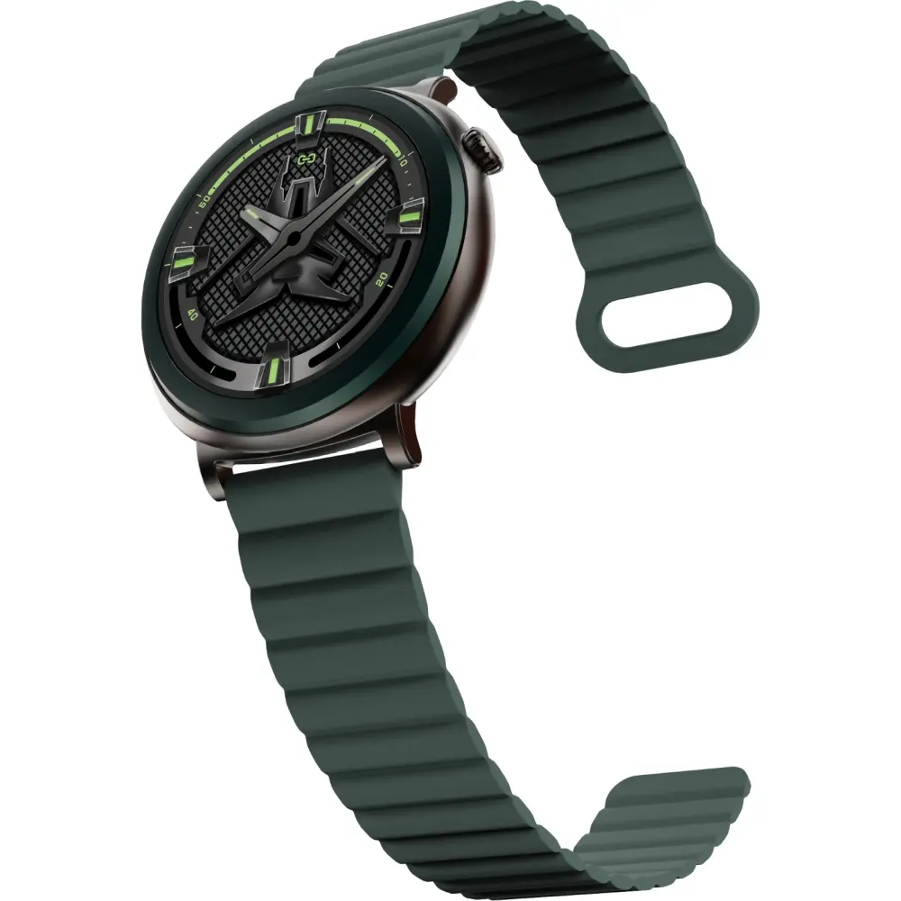 Ceas, HiFuture Aurora Dark Green, 1.43" AMOLED, 466*466, cu procesor Dual Core & Syntra AI, apeluri Bluetooth, rezistent la apă IP68, senzor de puls