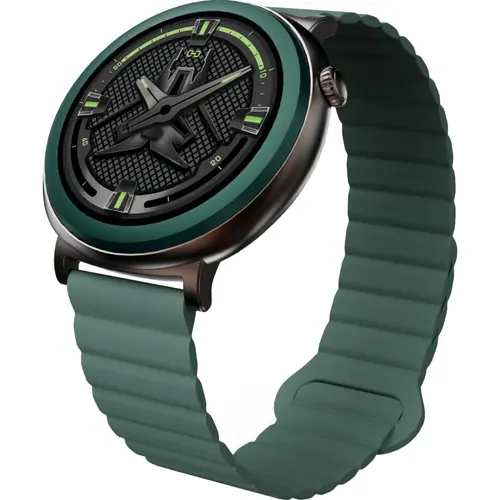Часовник, HiFuture Aurora Dark Green, 1.43" AMOLED,  466*466, Powered by Dual Core & Syntra AI, Bluetooth Call, IP68  Waterproof, 24/7 True Heart Rate & Blood Oxygen Sensor, Up to 10 days daily use, Magnetic Strap - image 1