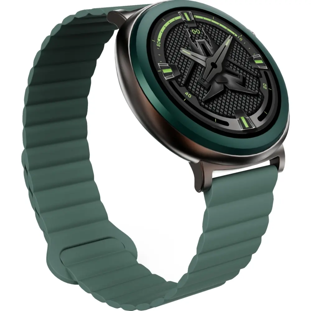 Часовник, HiFuture Aurora Dark Green, 1.43" AMOLED,  466*466, Powered by Dual Core & Syntra AI, Bluetooth Call, IP68  Waterproof, 24/7 True Heart Rate & Blood Oxygen Sensor, Up to 10 days daily use, Magnetic Strap - image 3