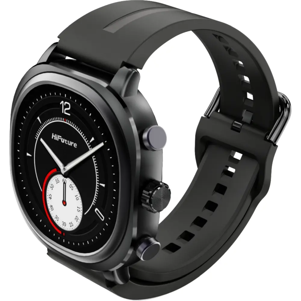 Часовник, HiFuture AIX Lite Black, 1.43" AMOLED, 466*466, Powered by Dual Core & Syntra AI, Bluetooth Call, 1ATM Waterproof, Sixth Generation Health Sensor, Up to 10 days daily use, Extra Fabric Strap inbox - image 3