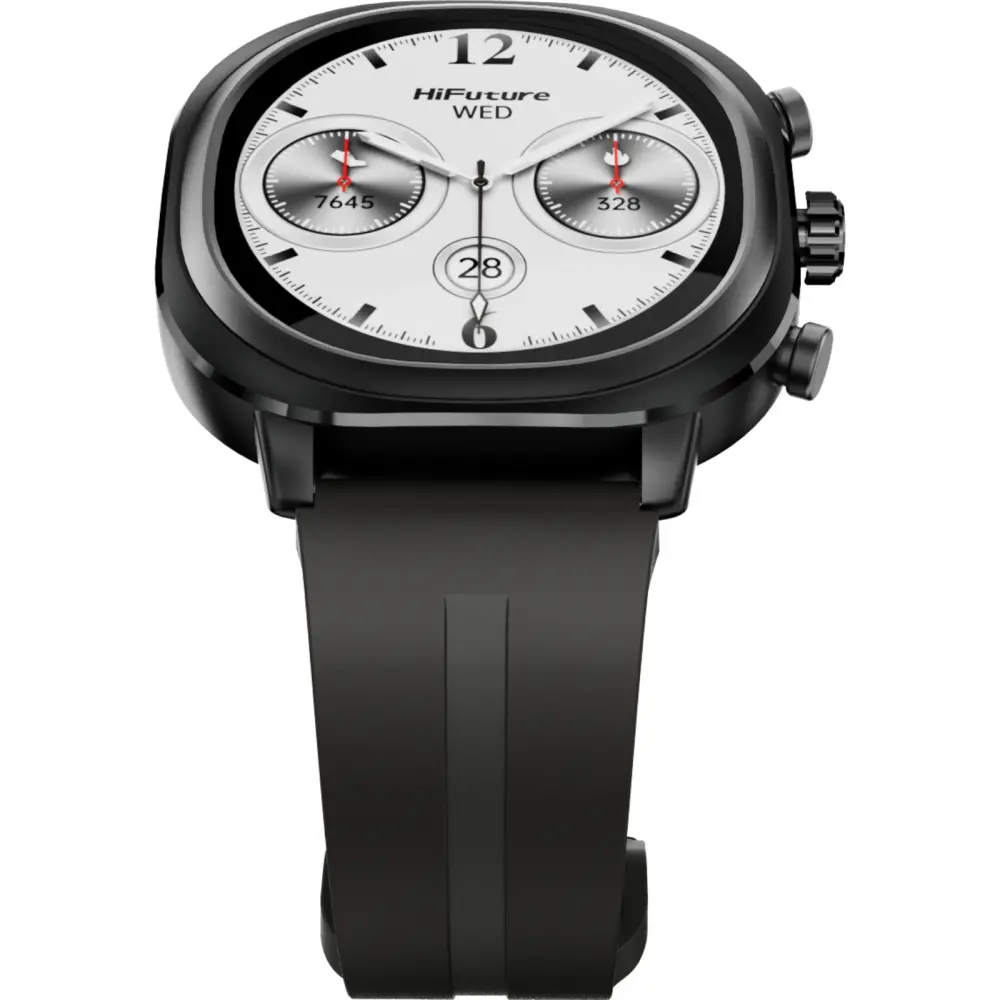 Часовник, HiFuture AIX Lite Black, 1.43" AMOLED, 466*466, Powered by Dual Core & Syntra AI, Bluetooth Call, 1ATM Waterproof, Sixth Generation Health Sensor, Up to 10 days daily use, Extra Fabric Strap inbox - image 4
