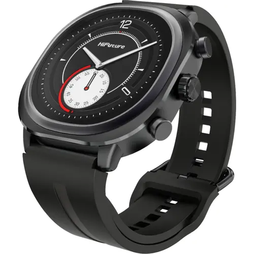 Часовник, HiFuture AIX Lite Black,  1.43" AMOLED,  466*466, Powered by Dual Core & Syntra AI, Bluetooth Call, 1ATM Waterproof, Sixth Generation Health Sensor, Up to 10 days daily use, Extra Fabric Strap inbox