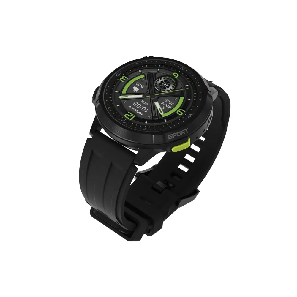 Часовник, HiFuture MIX3 Black, 1.43" AMOLED, 466*466, Powered by Dual Core & Syntra AI, Bluetooth Call, 3ATM Waterproof, Compass & Altimeter, 24/7 True Heart Rate & Blood Oxygen Sensor, Up to 10 days daily use - image 1