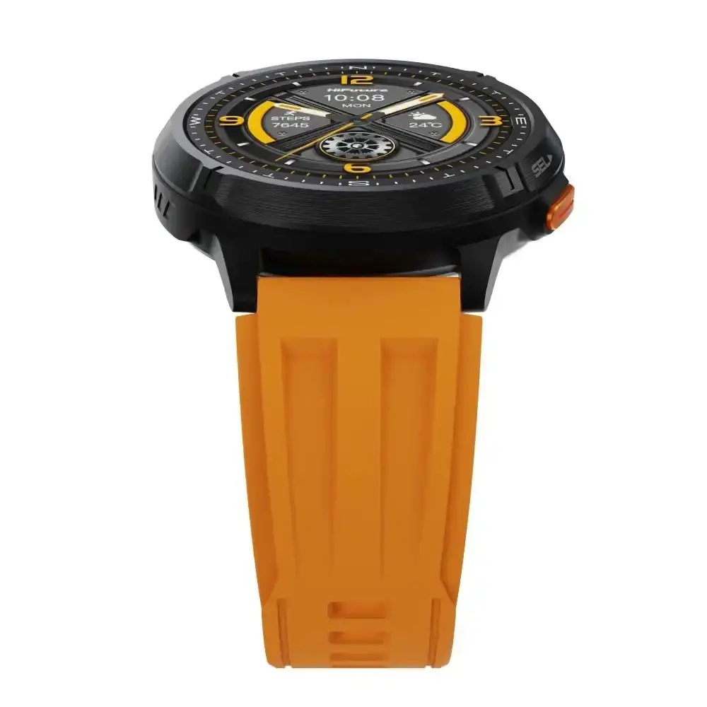 Часовник, HiFuture MIX3 Orange, 1.43" AMOLED, 466*466, Powered by Dual Core & Syntra AI, Bluetooth Call, 3ATM Waterproof, Compass & Altimeter, 24/7 True Heart Rate & Blood Oxygen Sensor, Up to 10 days daily use - image 2