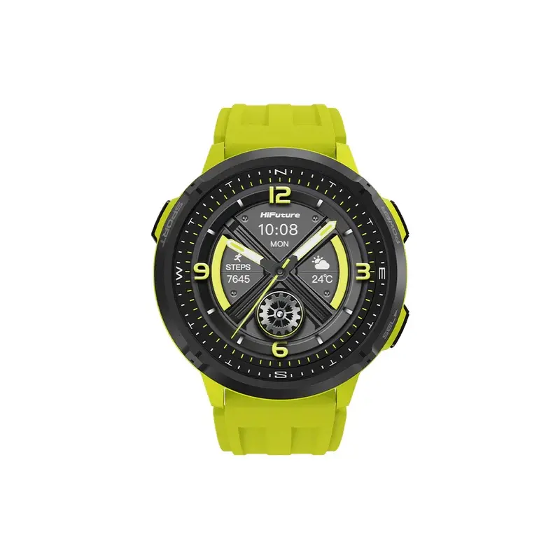 Ρολόι, HiFuture MIX3 Fluorescent Yellow, 1.43" AMOLED, 466*466, με επεξεργαστή Dual Core & Syntra AI, κλήσεις Bluetooth, αδιάβροχο 3ATM, πυξίδα