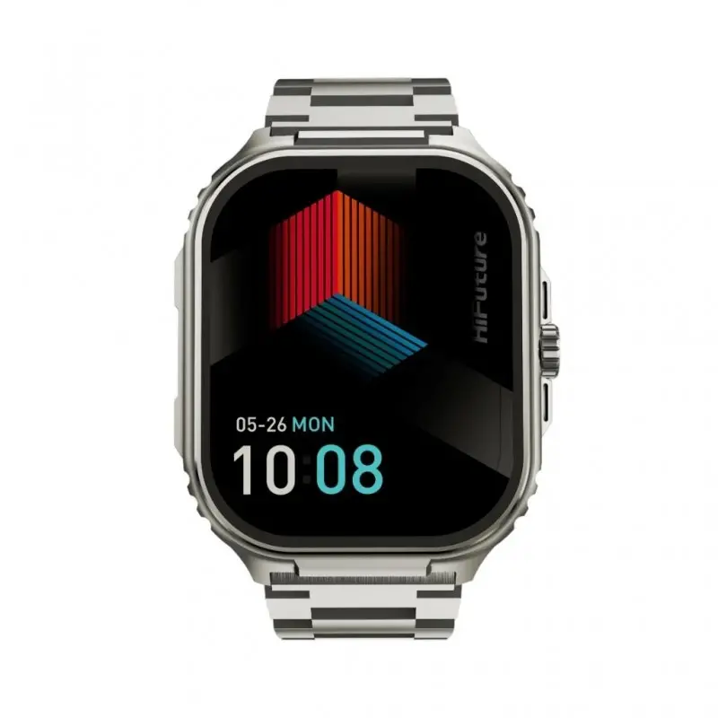 Часовник, HiFuture Ultra 3 Pro Silver, 2.04" IPS, 368x448, Bluetooth Call, IP68 Waterproof, 24/7 True Heart Rate & Blood Oxygen Sensor, Up to 7 days daily use, 100+ Sports Mode