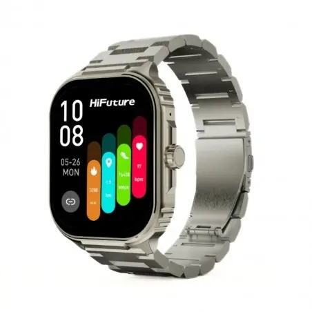 Часовник, HiFuture Ultra 3 Pro Silver, 2.04" IPS, 368x448, Bluetooth Call, IP68 Waterproof, 24/7 True Heart Rate & Blood Oxygen Sensor, Up to 7 days daily use, 100+ Sports Mode - image 1