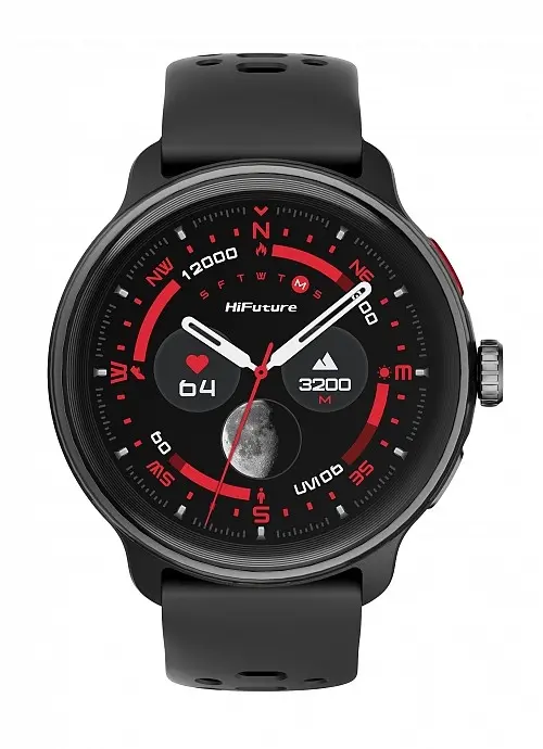 Ρολόι, HiFuture Vela Black, 1.43" AMOLED, GPS + πυξίδα + υψόμετρο, 466*466, υποστήριξη τοπικής μουσικής (100M χώρος), υποστήριξη AI Coach για