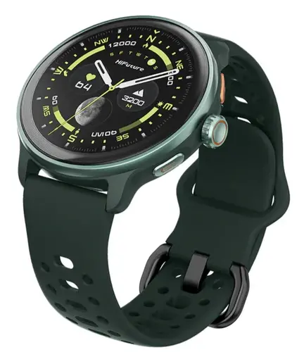 Часовник, HiFuture Vela Dark Green, 1.43" AMOLED, GPS +Compass + Altimeter, 466*466, Support Local Music(100M Space), Support AI Coach for Training, Powered by Dual Core, Bluetooth Call, 5ATM Waterproof, 24/7 True Heart Rate & Blood, Oxygen Sensor, Up to 10 days - image 3
