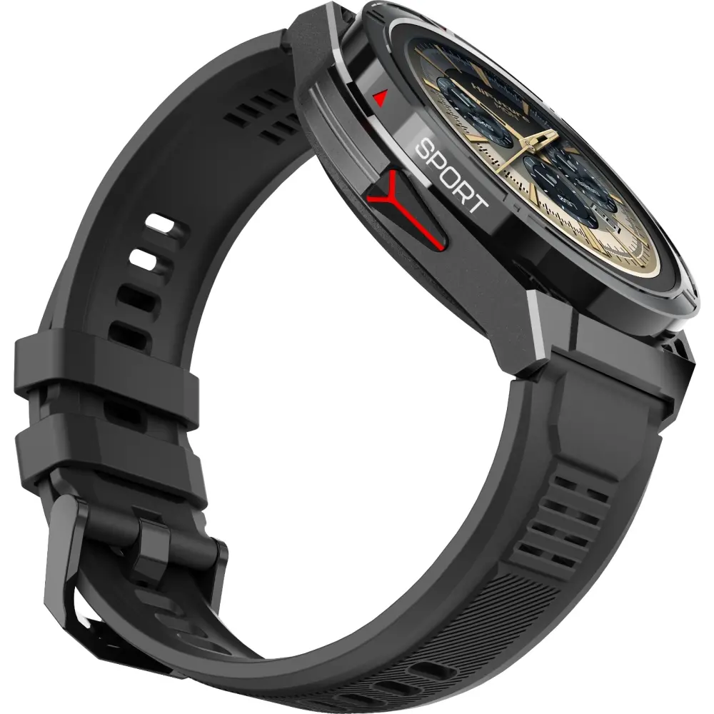 Часовник, HiFuture Active Black Red, *1.43" AMOLED, Dual Band GPS +Compass + Altimeter 466*466, Powered by Dual Core & Syntra AI, Bluetooth Call, 5ATM Waterproof, 24/7 True Heart Rate & Blood Oxygen Sensor, Up to 10 days daily use - image 2