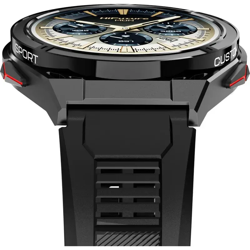 Часовник, HiFuture Active Black Red, *1.43" AMOLED, Dual Band GPS +Compass + Altimeter 466*466, Powered by Dual Core & Syntra AI, Bluetooth Call, 5ATM Waterproof, 24/7 True Heart Rate & Blood Oxygen Sensor, Up to 10 days daily use - image 3