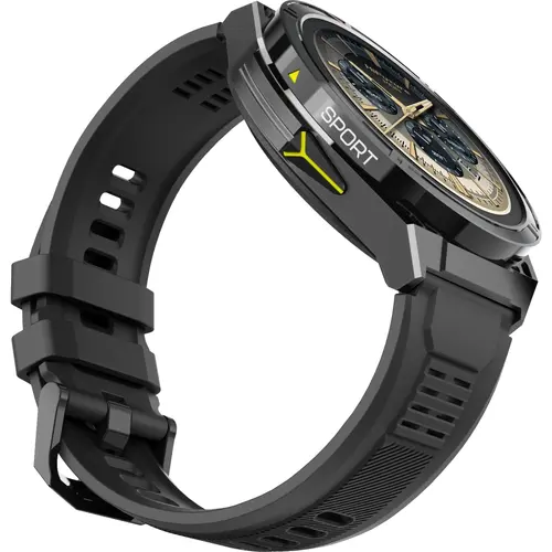 Часовник, HiFuture Active Black Yellow, *1.43"  AMOLED, Dual Band GPS +Compass + Altimeter 466*466, Powered by Dual Core & Syntra AI, Bluetooth Call, 5ATM Waterproof, 24/7 True Heart Rate & Blood Oxygen Sensor, Up to 10 days daily use - image 2