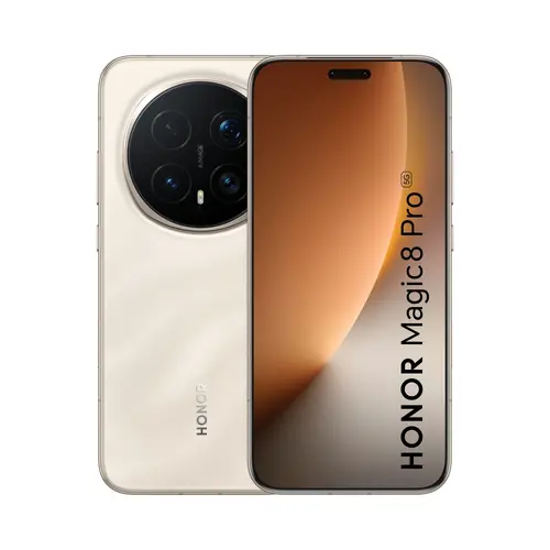Мобилен телефон, Honor Magic8 Pro Sunrise Gold,  6.71" OLED,1.07 billion colors, 2800x1256, Snapdragon 8 Elite Gen 5 (2x4.6GHz+6x3.62GHz), 12GB, 512GB, Camera 200+50+50MP/Front 50MP, 6270mAh, FPT, Face ID, BT 6.0, USB Type-C 3.2, OTG, Android 16, MagicOS 10, IP68/IP69K