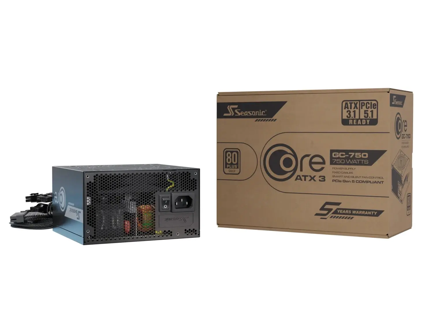 Seasonic захранване PSU ATX 3.1 750W Gold, PCIe 5.1 - CORE GC-750 - SRP-CGC751-A5A32SF - image 14