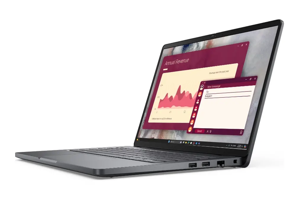 Лаптоп, Dell Pro 14 PC14250, Intel Core 5 120U (10 cores, up to 5.0 GHz), 14" FHD+(1920x1200) IPS, 300nits AG, 16 GB: 1 x 16 GB, DDR5, 5200 MT/s, 512 GB SSD, Intel graphics, FHD HDR IR Cam and Mic, Wi-Fi 6E, FPR, Backlit Kb, Win 11 pro, Magnetite, 3Y PS - image 2