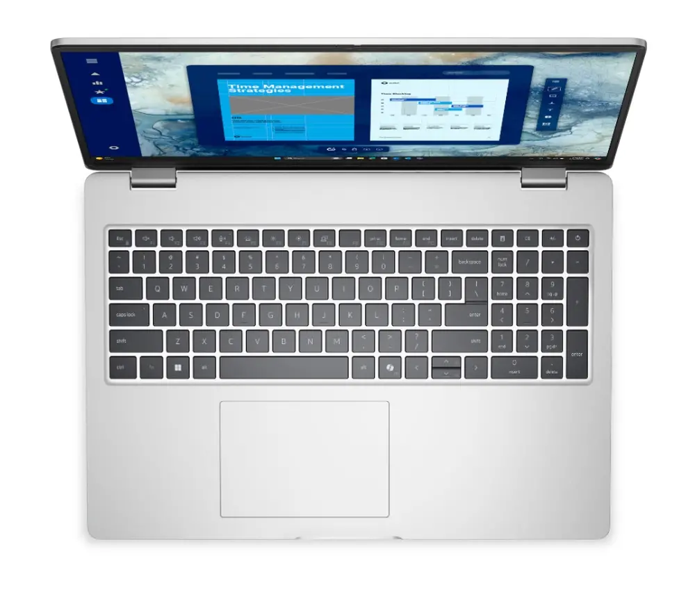 Лаптоп, Dell Pro 16 PC16250, Intel Ultra 7 255U (12 TOPS NPU, 12 cores, up to 5.2 GHz), 16" FHD+(1920x1200) IPS, 300nits AG, 16 GB: 1 x 16 GB, DDR5, 5200 MT/s, 1 TB SSD, Intel graphics, FHD HDR IR Cam and Mic, Wi-Fi 6E, FPR, Backlit Kb, Win 11 Pro, Platinum silv - image 3