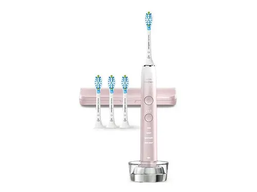 PHILIPS Sonicare Четка за зъби с акумулаторна батерия Diamond Clean 9000 4 режима и 3 степени 4 глави калъф розова