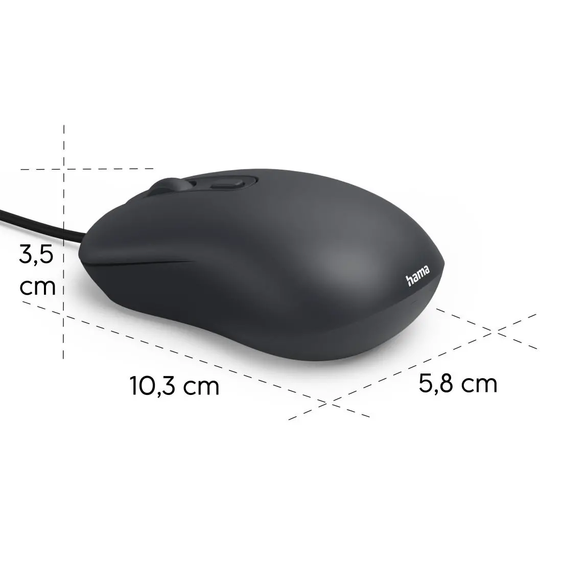 Оптична мишка HAMA CM-200, 4 бутонна, безшумна, с кабел, черна - image 11