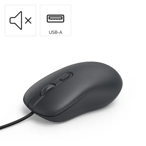 Mouse optic HAMA CM-200, cu 4 butoane, silențios, cu cablu, negru - 9