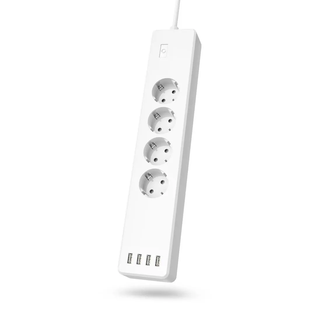 HAMA Смарт разклонител Wi-Fi 2.4Ghz, 4 гнезда, 4xUSB, 1.7 m, бял