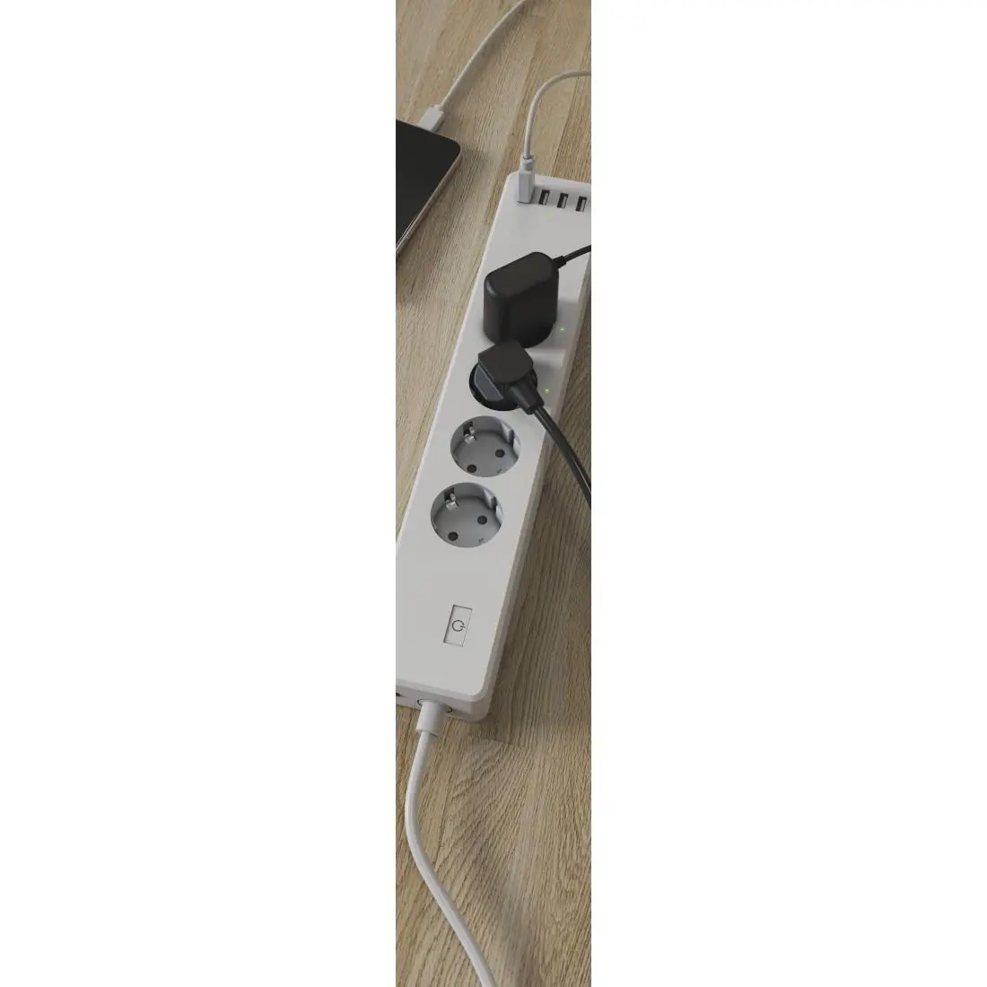 HAMA Смарт разклонител Wi-Fi 2.4Ghz, 4 гнезда, 4xUSB, 1.7 m, бял - image 3