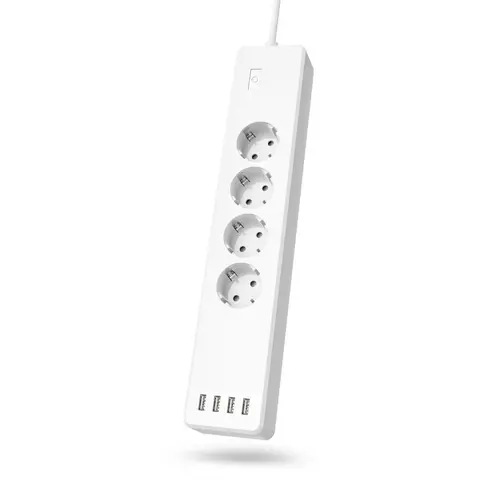 HAMA Έξυπνος πολύπριζο Wi-Fi 2.4Ghz, 4 υποδοχές, 4xUSB, 1.7 m, λευκό - 1