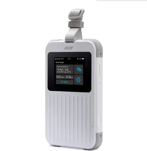 Аксесоар, Acer Wi-Fi 5G Mobile Hotspot with Nano SIM (4FF), eSIM with up to 10 profiles, up to 20 connected devices using 6GHz, battery  8000mAh up to 28 hours high definition video streaming, 2.4'' Touchscreen with NFC, IP68 and MIL-STD-810 - image 3