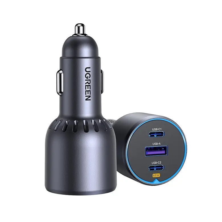 ЗАРЯДНО ЗА КОЛА 2xUSB-C+1xUSB A,75W EC703 UGREEN