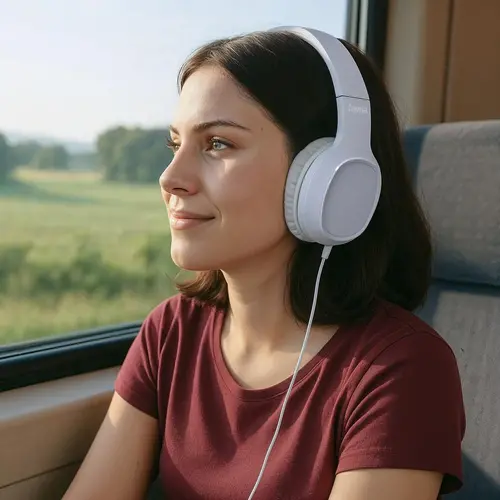 HAMA Слушалки с микрофон "Fun C", USB-C, водач за кабел от едната страна, бели - image 3