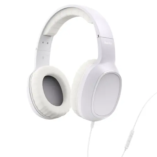 HAMA Ακουστικά με μικρόφωνο "Fun C", USB-C, οδηγός καλωδίου από τη μία πλευρά, λευκά - 1