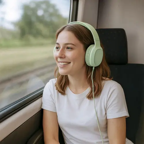 HAMA Ακουστικά με μικρόφωνο "Fun C", USB-C, οδηγός καλωδίου από τη μία πλευρά, πράσινα - 4