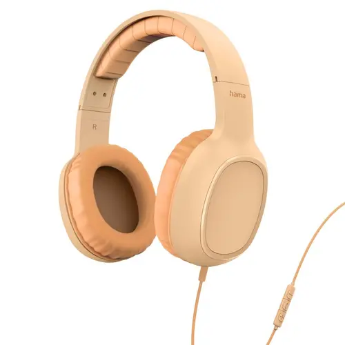 HAMA Ακουστικά με μικρόφωνο "Fun C", USB-C, οδηγός καλωδίου από τη μία πλευρά, Πορτοκαλί - 1