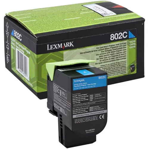 CARTUȘ PENTRU LEXMARK CX310/CX410/CX510 - Cyan - Return program cartridge - /802C/ - PN 80C20C0 - 1