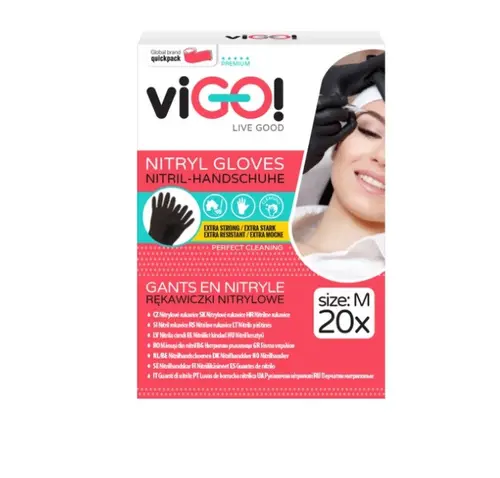 ДОМАКИНСКИ РЪКАВИЦИ НИТРИЛНИ М PREMIUM VIGO - ЧЕРНИ - image 1