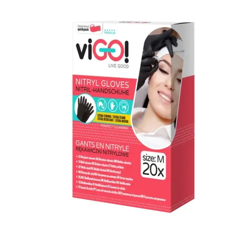 ДОМАКИНСКИ РЪКАВИЦИ НИТРИЛНИ М PREMIUM VIGO - ЧЕРНИ