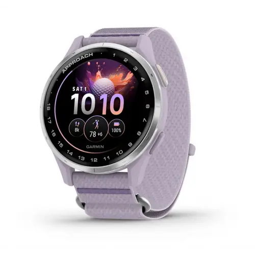 Garmin Approach® J1 - Silver αλουμινένιο bezel με λουράκι lilac ComfortFit 010-03898-10 - 1