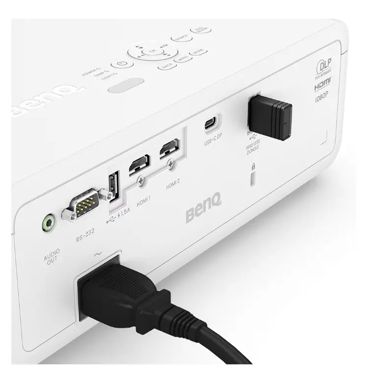 Мултимедиен проектор, BenQ LH650 DLP, FHD 1080P, 4000 ANSI lumens, Laser, 3000000: 1, TR 1.15~1.5, HDMI x2, RS232 x1, USB Type A x3, USB TYPE C x1, Audio out x1, 10W speaker, Smart Eco, Optional Wireless Projection - image 3