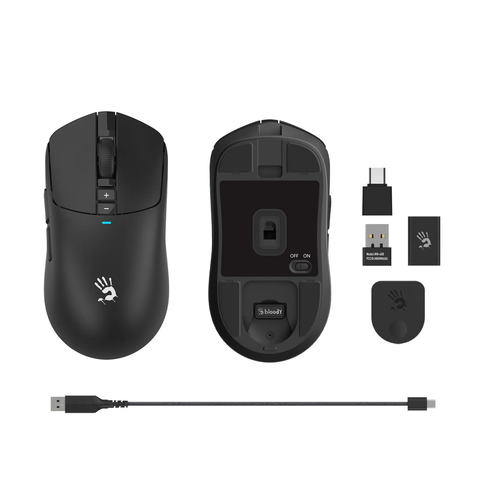 Геймърска безжична оптична мишка A4tech Bloody R72 Pro - Black - image 1