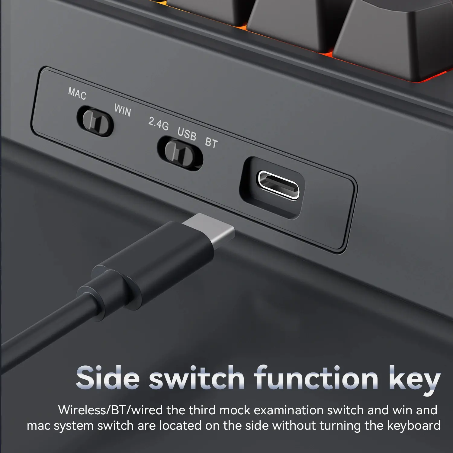 Ajazz геймърска механична клавиатура Wireless Gaming Mechanical Keyboard AK980 V2 - Gift Switch [Linear] (English US), Black, Gray - image 13