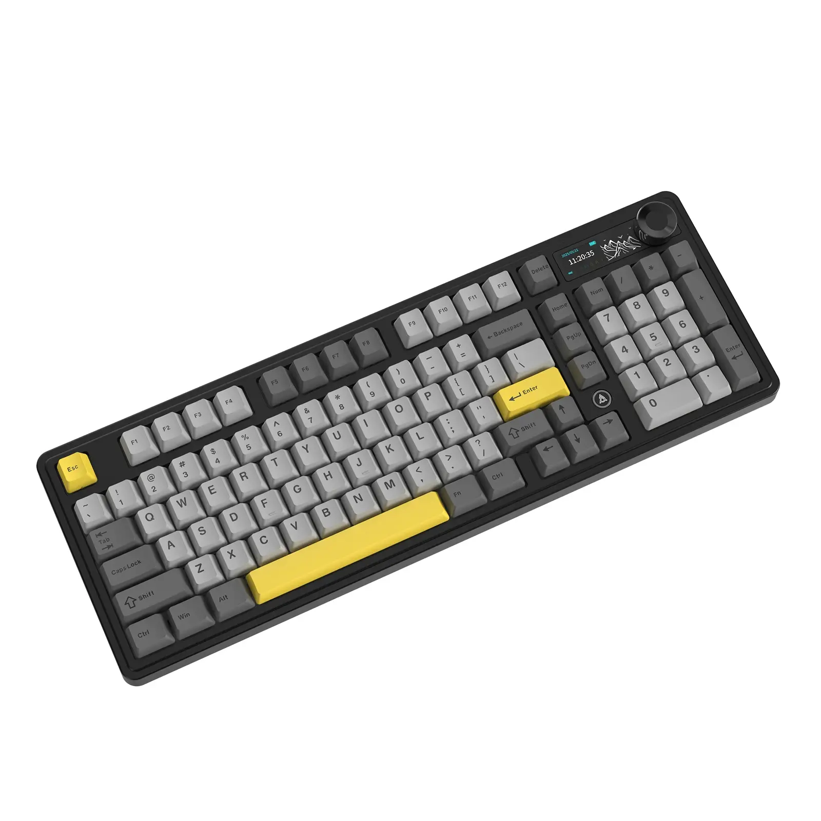 Ajazz геймърска механична клавиатура Wireless Gaming Mechanical Keyboard AK980 V2 - Gift Switch [Linear] (English US), Black, Gray - image 3