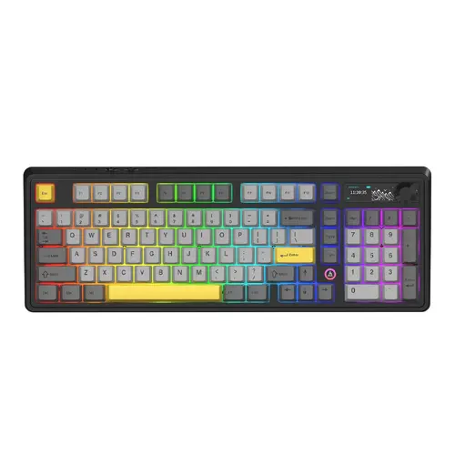 Ajazz gaming μηχανικό πληκτρολόγιο Ασύρματο Gaming Μηχανικό Πληκτρολόγιο AK980 V2 - Gift Switch [Linear] (Αγγλικά US), μαύρο, γκρι - 1