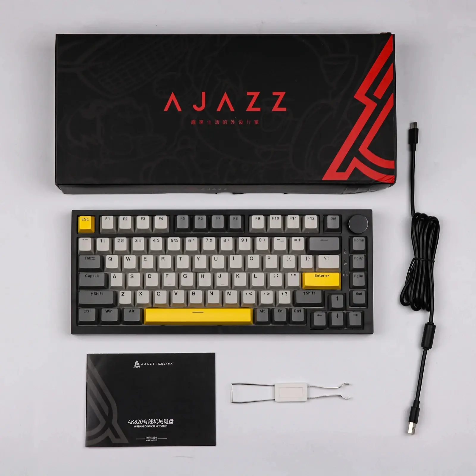 Ajazz геймърска механична клавиатура Gaming Mechanical Keyboard AK820 - Moon Switches [Linear] (English US), Black, Gray, RGB - image 13