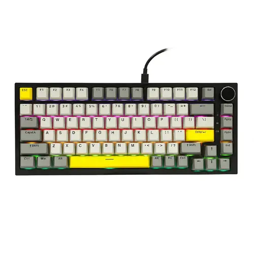 Ajazz tastatură mecanică gaming Gaming Mechanical Keyboard AK820 - Moon Switches [Linear] (Engleză US), neagră, gri, RGB - 1
