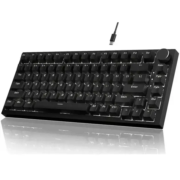 Ajazz геймърска механична клавиатура Gaming Mechanical Keyboard AK820 - Red Switches [Linear] (English US), Black, White Backlight - image 1