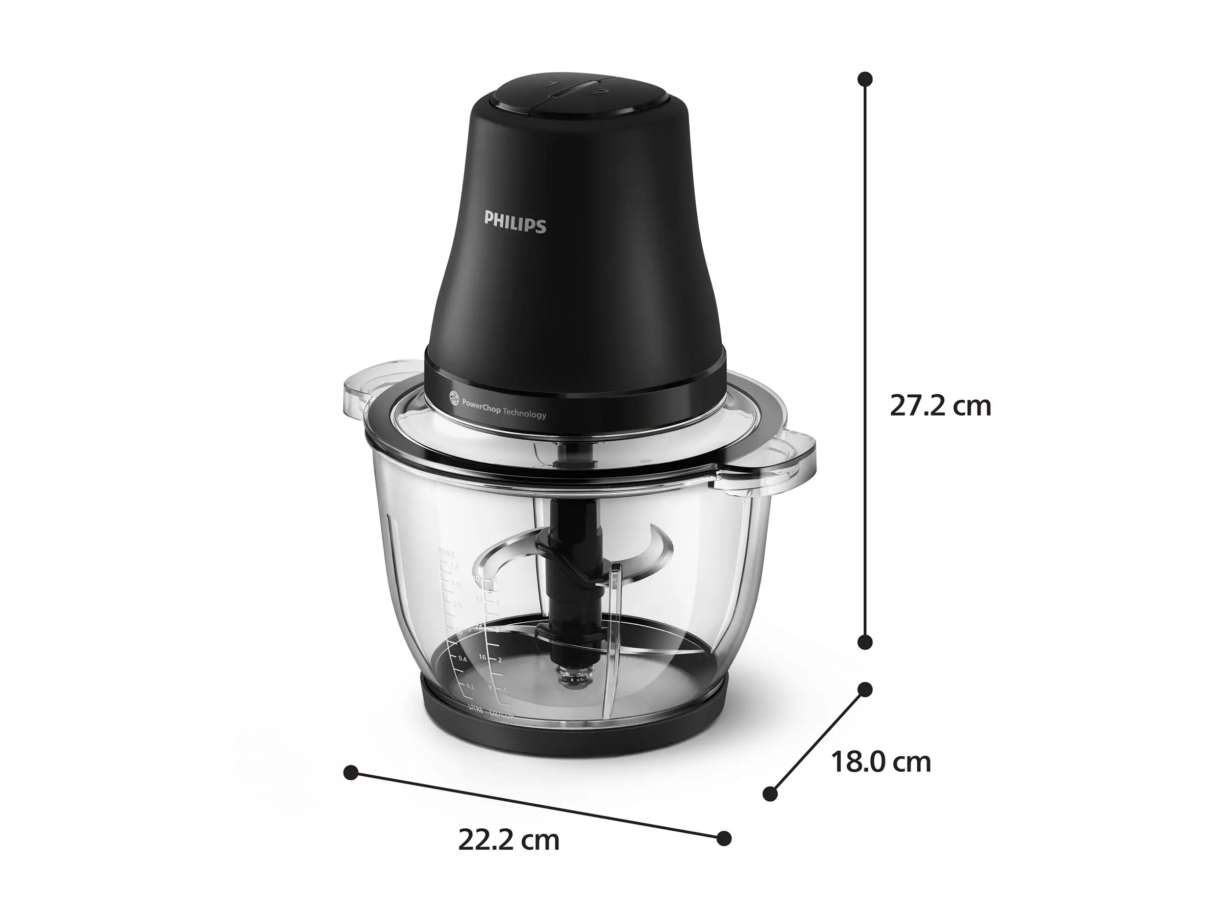 PHILIPS Уред за нарязване Series 3000 450W PowerChop technology купа 2л 2 скорости - image 2