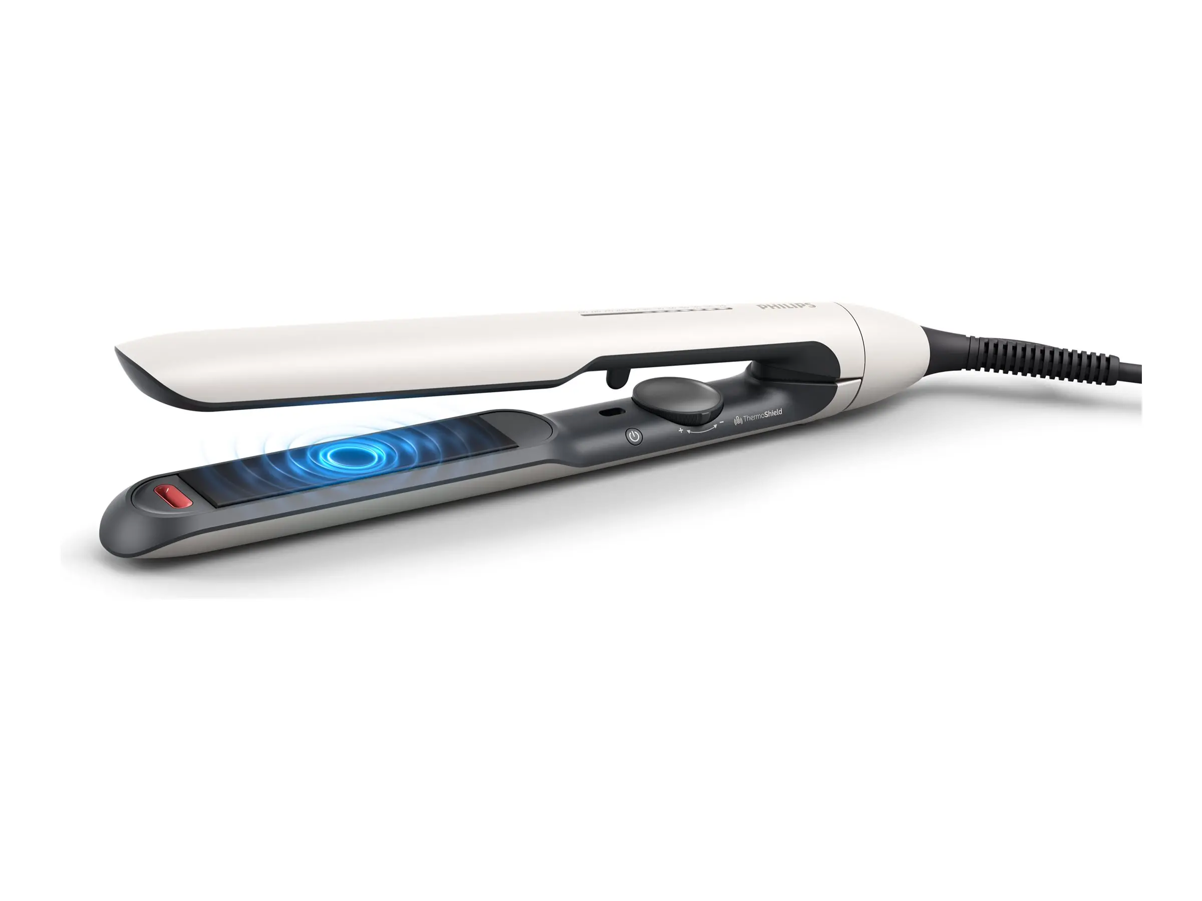 PHILIPS placă de păr series 5000 tehnologie ThermoShield plăci ceramice cu strat de ulei de argan culoare Alb mătăsos